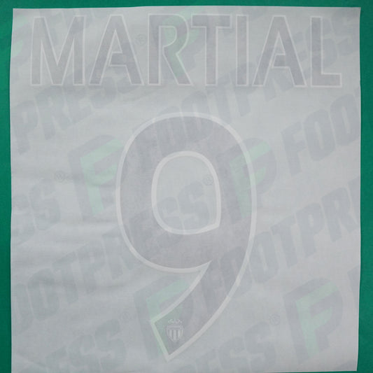 Flocage Officiel - AS Monaco, Martial, 2014/2015 /2015/2016, Home Europe Petit Logo, Noir/Blanc