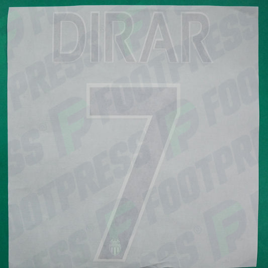 Flocage Officiel - AS Monaco, Dirar, 2014/2015 /2015/2016, Home Europe Petit Logo, Noir/Blanc
