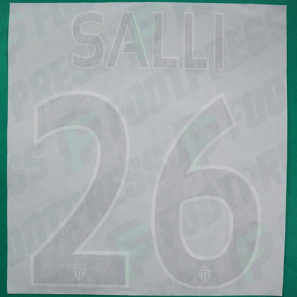 Flocage Officiel - AS Monaco, Salli, 2014/2015 /2015/2016, Home Europe Petit Logo, Noir/Blanc