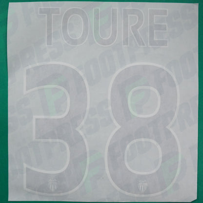 Flocage Officiel - AS Monaco, Almamy Touré, 2014/2015 /2015/2016, Home Europe Petit Logo, Noir/Blanc