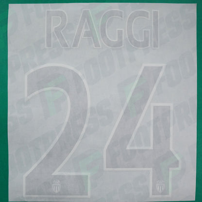 Flocage Officiel - AS Monaco, Raggi, 2014/2015 /2015/2016, Home Europe Petit Logo, Noir/Blanc