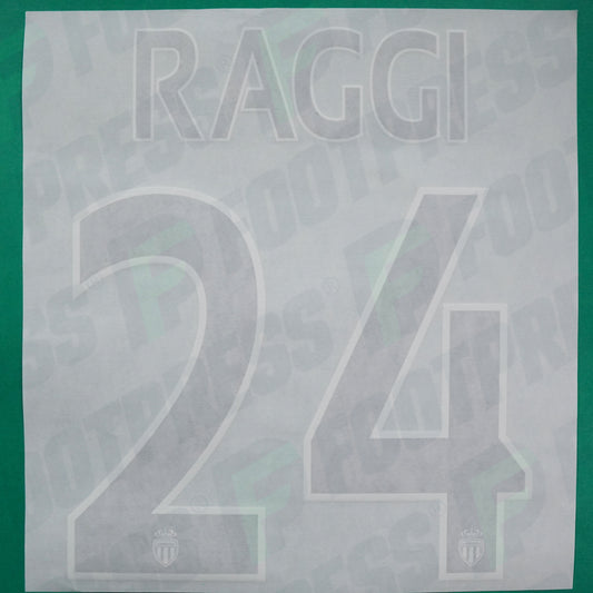 Flocage Officiel - AS Monaco, Raggi, 2014/2015 /2015/2016, Home Europe Petit Logo, Noir/Blanc