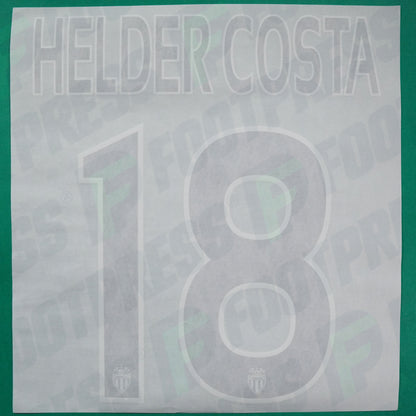 Flocage Officiel - AS Monaco, Helder Costa, 2014/2015 /2015/2016, Home Europe Petit Logo, Noir/Blanc