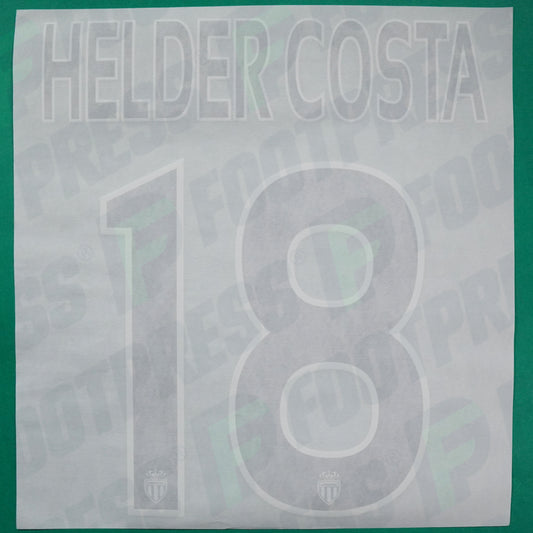 Flocage Officiel - AS Monaco, Helder Costa, 2014/2015 /2015/2016, Home Europe Petit Logo, Noir/Blanc