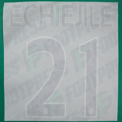 Flocage Officiel - AS Monaco, Echiejile, 2014/2015 /2015/2016, Home Europe Petit Logo, Noir/Blanc