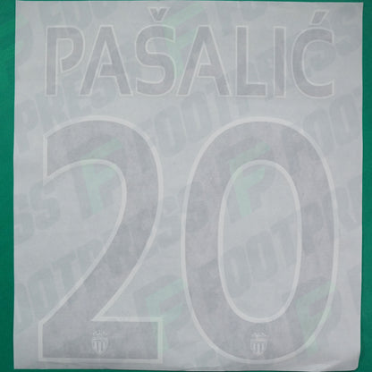 Flocage Officiel - AS Monaco, Pašalić, 2014/2015 /2015/2016, Home Europe Petit Logo, Noir/Blanc