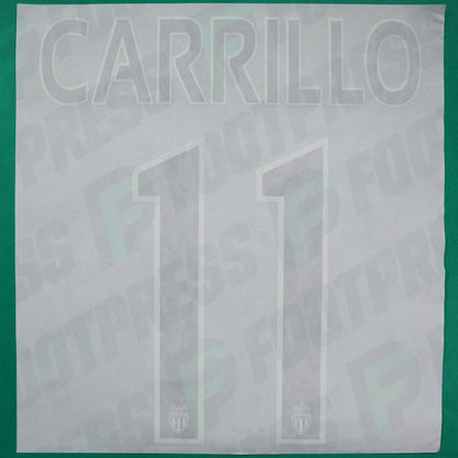 Flocage Officiel - AS Monaco, Carrillo, 2014/2015 /2015/2016, Home Europe Petit Logo, Noir/Blanc