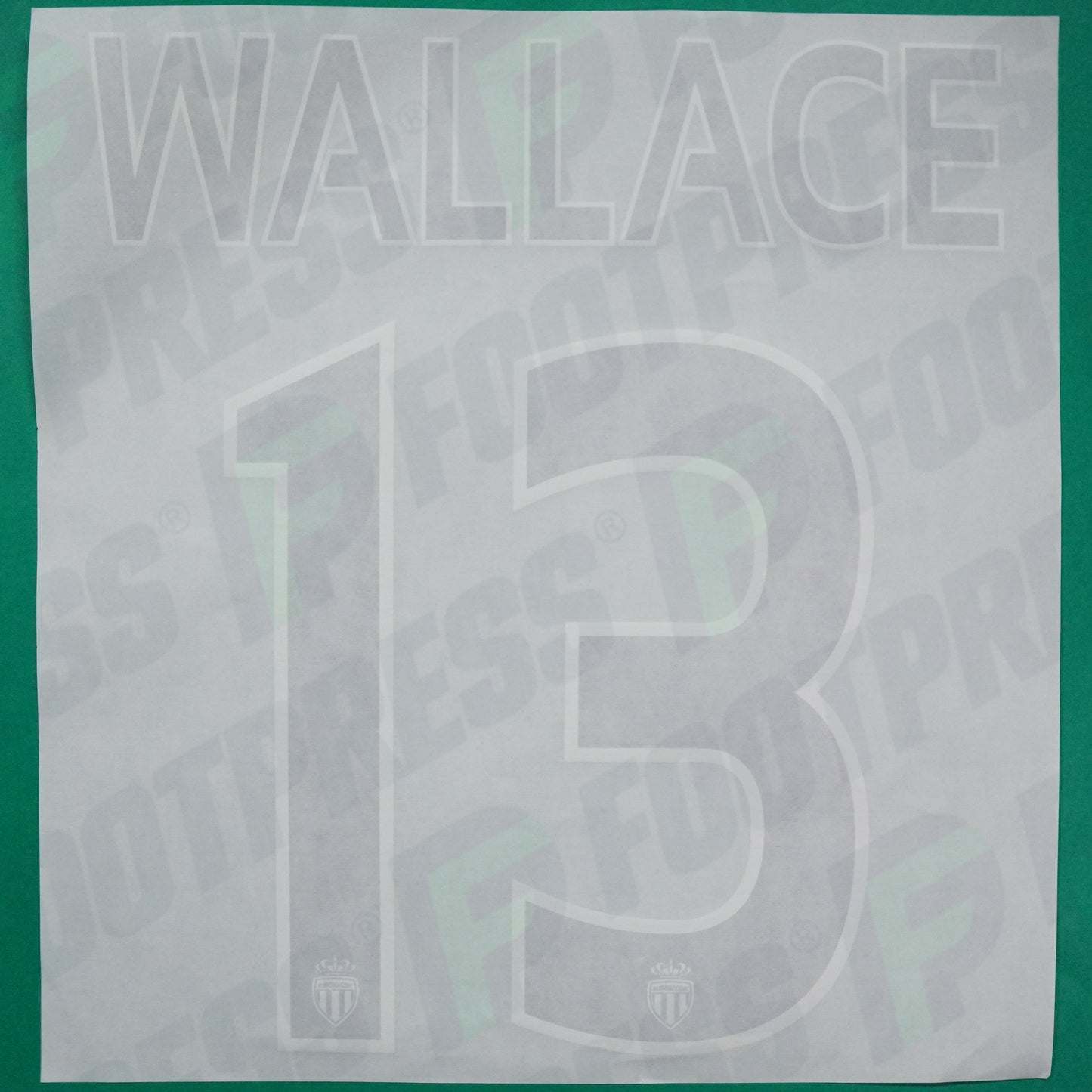 Flocage Officiel - AS Monaco, Wallace, 2014/2015 /2015/2016, Home Europe Petit Logo, Noir/Blanc