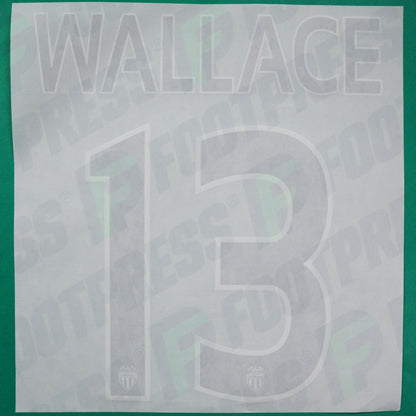 Flocage Officiel - AS Monaco, Wallace, 2014/2015 /2015/2016, Home Europe Petit Logo, Noir/Blanc