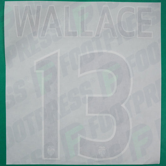 Flocage Officiel - AS Monaco, Wallace, 2014/2015 /2015/2016, Home Europe Petit Logo, Noir/Blanc