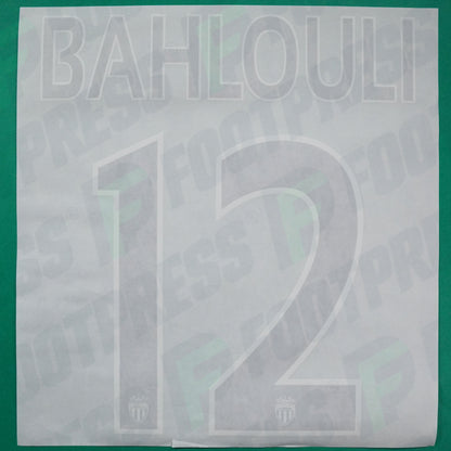 Flocage Officiel - AS Monaco, Bahlouli, 2014/2015 /2015/2016, Home Europe Petit Logo, Noir/Blanc