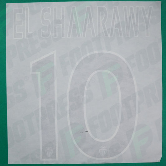 Flocage Officiel - AS Monaco, El Shaarawy, 2014/2015 /2015/2016, Home Europe Petit Logo, Noir/Blanc