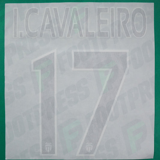 Flocage Officiel - AS Monaco, Ivan Cavaleiro, 2014/2015 /2015/2016, Home Europe Petit Logo, Noir/Blanc
