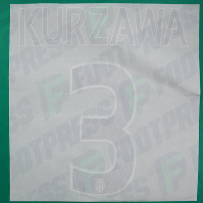 Flocage Officiel - AS Monaco, Kurzawa, 2014/2015 /2015/2016, Home Europe Gros Logo, Noir/Blanc