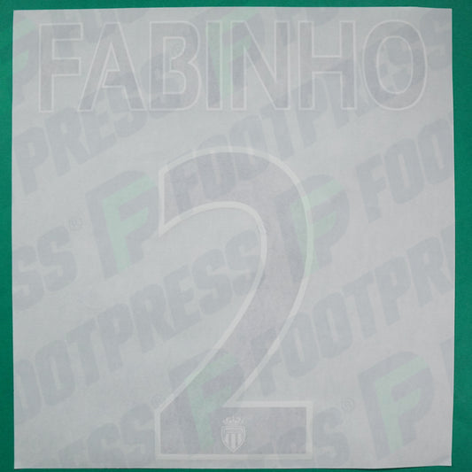 Flocage Officiel - AS Monaco, Fabinho, 2014/2015 /2015/2016, Home Europe Gros Logo, Noir/Blanc