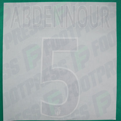 Flocage Officiel - AS Monaco, Abdennour, 2014/2015 /2015/2016, Home Europe Gros Logo, Noir/Blanc