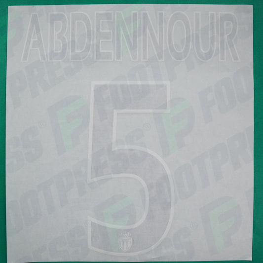 Flocage Officiel - AS Monaco, Abdennour, 2014/2015 /2015/2016, Home Europe Gros Logo, Noir/Blanc