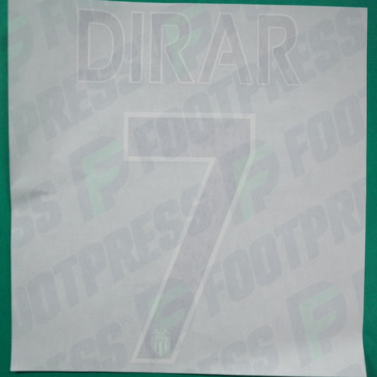 Flocage Officiel - AS Monaco, Dirar, 2014/2015 /2015/2016, Home Europe Gros Logo, Noir/Blanc