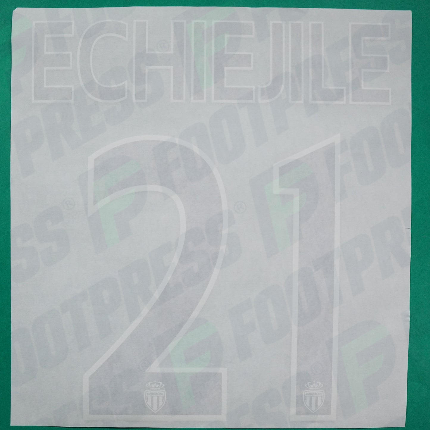Flocage Officiel - AS Monaco, Echiejile, 2014/2015 /2015/2016, Home Europe Gros Logo, Noir/Blanc