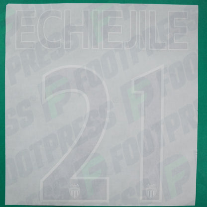 Flocage Officiel - AS Monaco, Echiejile, 2014/2015 /2015/2016, Home Europe Gros Logo, Noir/Blanc