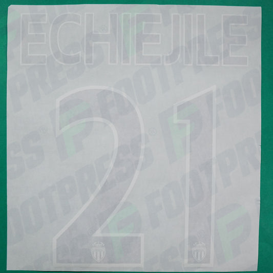 Flocage Officiel - AS Monaco, Echiejile, 2014/2015 /2015/2016, Home Europe Gros Logo, Noir/Blanc