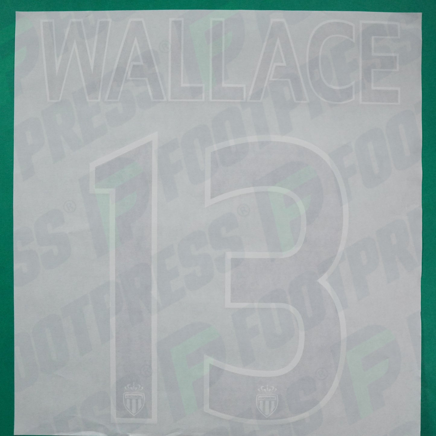 Flocage Officiel - AS Monaco, Wallace, 2014/2015 /2015/2016, Home Europe Gros Logo, Noir/Blanc