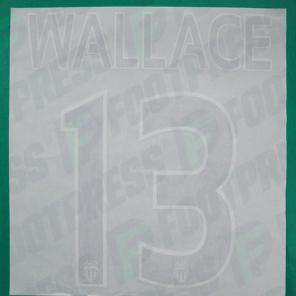 Flocage Officiel - AS Monaco, Wallace, 2014/2015 /2015/2016, Home Europe Gros Logo, Noir/Blanc