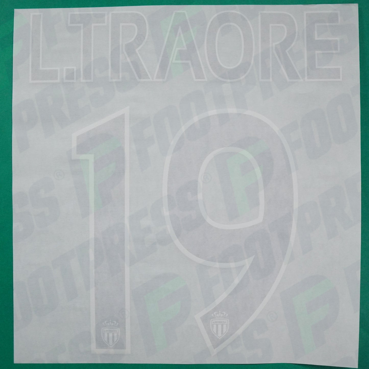Flocage Officiel - AS Monaco, L.Traoré, 2014/2015 /2015/2016, Home Europe Gros Logo, Noir/Blanc