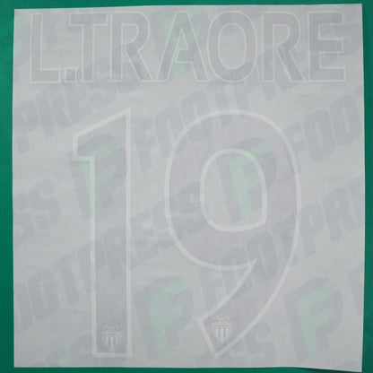 Flocage Officiel - AS Monaco, L.Traoré, 2014/2015 /2015/2016, Home Europe Gros Logo, Noir/Blanc