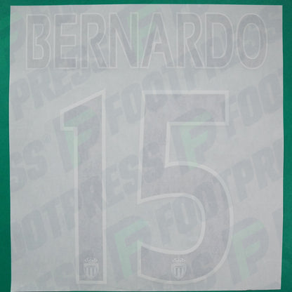 Flocage Officiel - AS Monaco, Bernardo Silva, 2014/2015 /2015/2016, Home Europe Gros Logo, Noir/Blanc