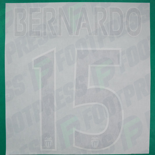 Flocage Officiel - AS Monaco, Bernardo Silva, 2014/2015 /2015/2016, Home Europe Gros Logo, Noir/Blanc