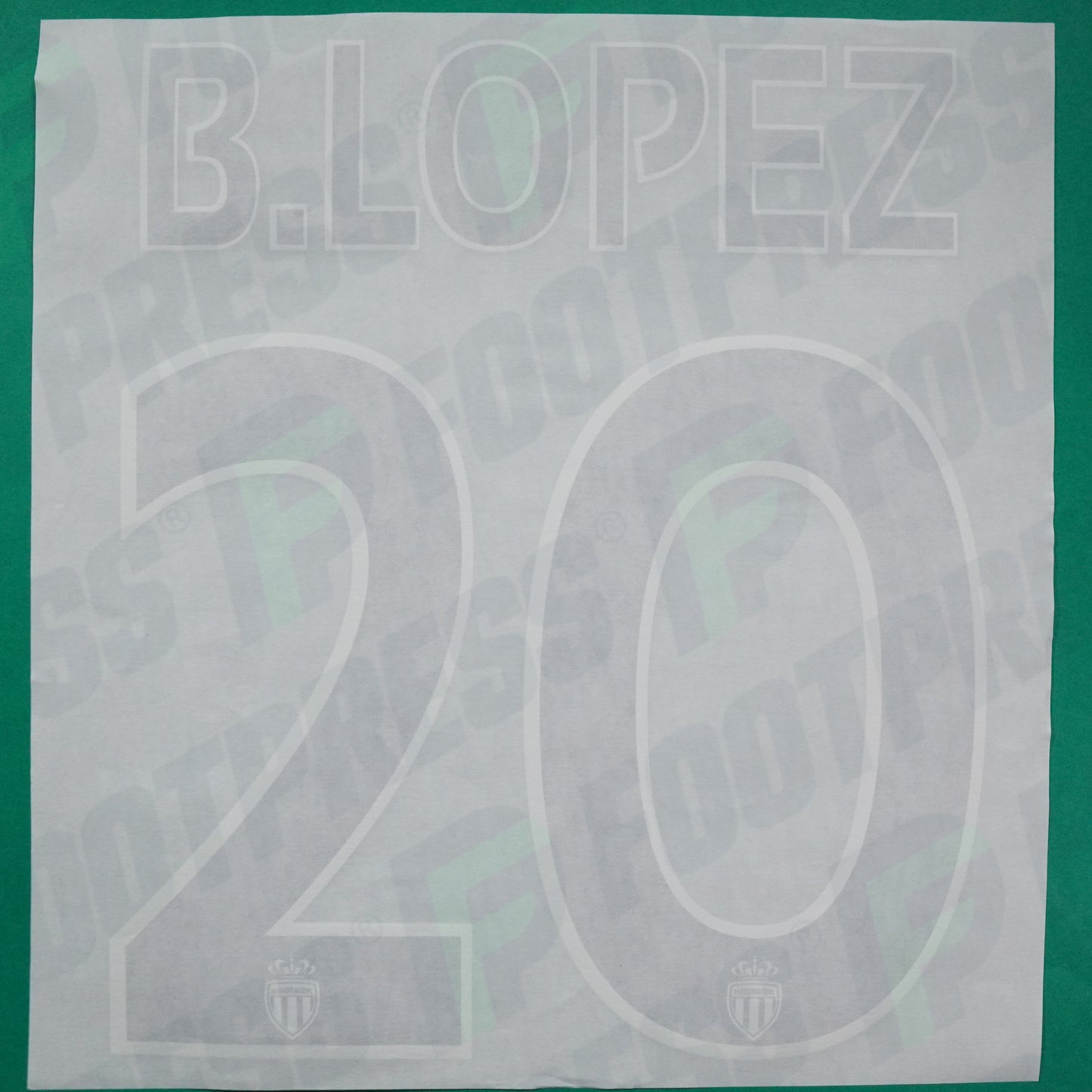 Flocage Officiel - AS Monaco, B.Lopez, 2014/2015 /2015/2016, Home Europe Gros Logo, Noir/Blanc