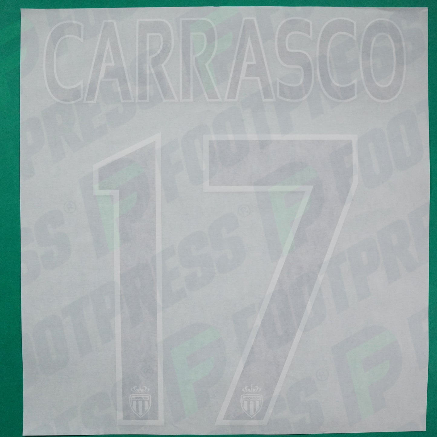 Flocage Officiel - AS Monaco, Carrasco, 2014/2015 /2015/2016, Home Europe Gros Logo, Noir/Blanc