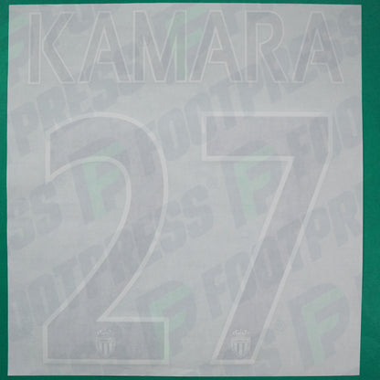 Flocage Officiel - AS Monaco, Kamara, 2014/2015 /2015/2016, Home Europe Gros Logo, Noir/Blanc