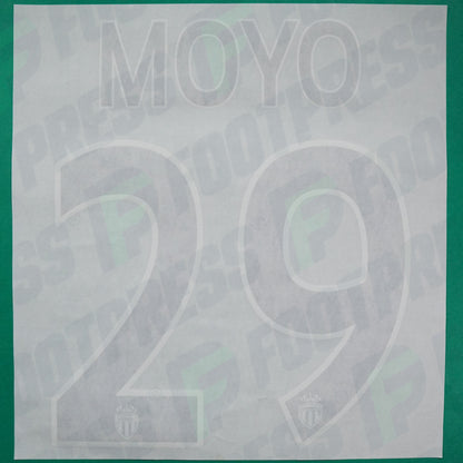 Flocage Officiel - AS Monaco, Moyo, 2014/2015 /2015/2016, Home Europe Gros Logo, Noir/Blanc