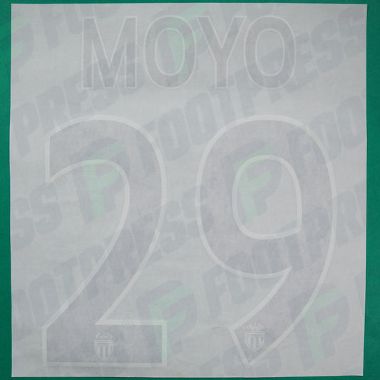 Flocage Officiel - AS Monaco, Moyo, 2014/2015 /2015/2016, Home Europe Gros Logo, Noir/Blanc