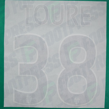 Flocage Officiel - AS Monaco, Almamy Touré, 2014/2015 /2015/2016, Home Europe Gros Logo, Noir/Blanc