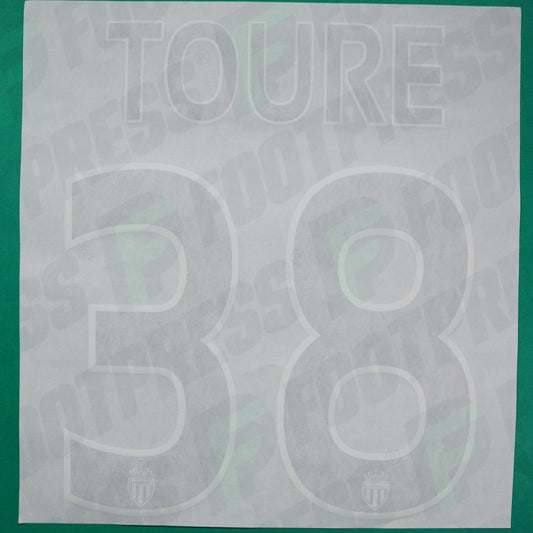 Flocage Officiel - AS Monaco, Almamy Touré, 2014/2015 /2015/2016, Home Europe Gros Logo, Noir/Blanc