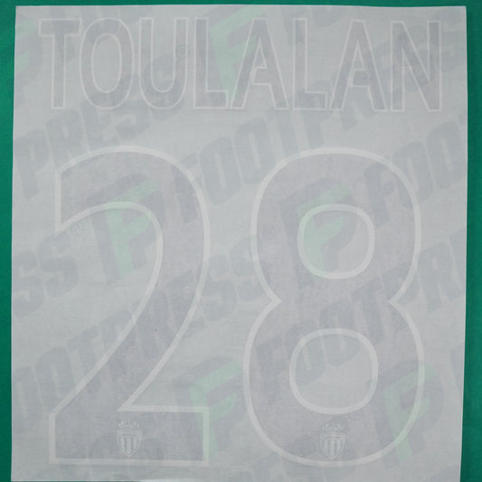 Flocage Officiel - AS Monaco, Toulalan, 2014/2015 /2015/2016, Home Europe Gros Logo, Noir/Blanc