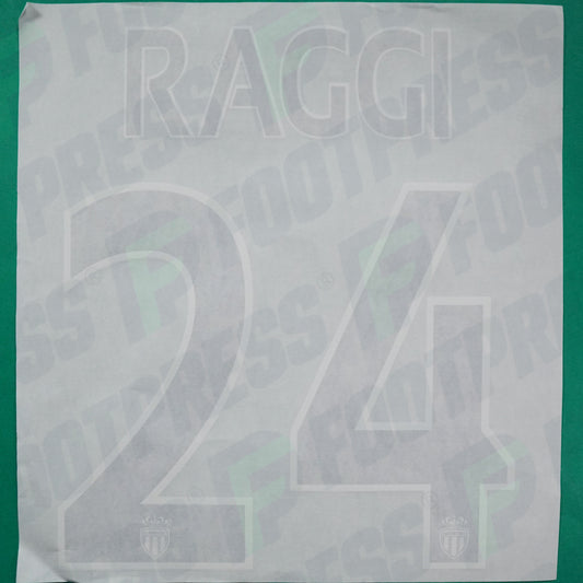 Flocage Officiel - AS Monaco, Raggi, 2014/2015 /2015/2016, Home Europe Gros Logo, Noir/Blanc