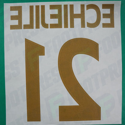 Flocage Officiel - AS Monaco, Echiejile, 2015/2016 2016/2017, Away Europe, Doré/Bleu foncé
