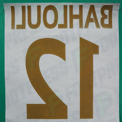 Flocage Officiel - AS Monaco, Bahlouli, 2015/2016 2016/2017, Away Europe, Doré/Bleu foncé
