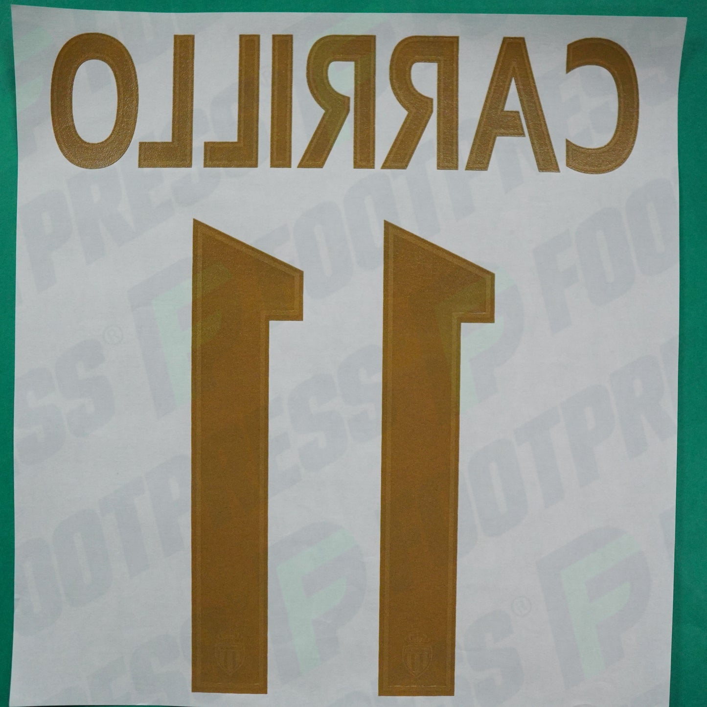 Flocage Officiel - AS Monaco, Carrillo, 2015/2016 2016/2017, Away Europe, Doré/Bleu foncé