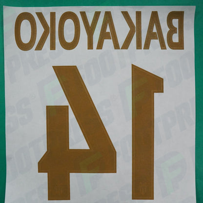 Flocage Officiel - AS Monaco, Bakayoko, 2015/2016 2016/2017, Away Europe, Doré/Bleu foncé