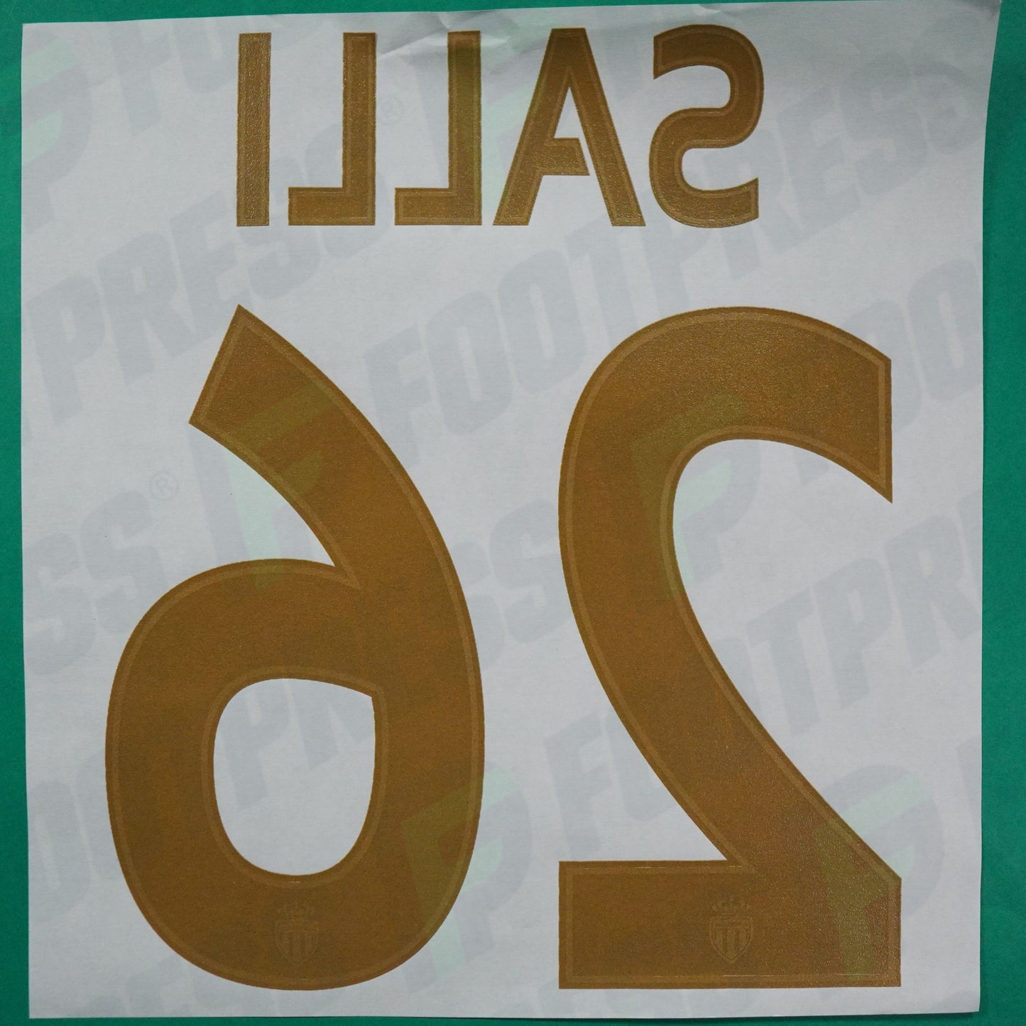 Flocage Officiel - AS Monaco, Salli, 2015/2016 2016/2017, Away Europe, Doré/Bleu foncé
