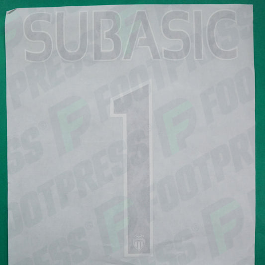 Flocage Officiel - AS Monaco, Subasic, 2015/2016, GK Europe Petit Logo, Noir/Blanc