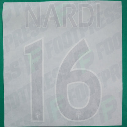 Flocage Officiel - AS Monaco, Nardi, 2015/2016, GK Europe Petit Logo, Noir/Blanc