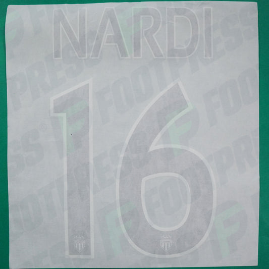 Flocage Officiel - AS Monaco, Nardi, 2015/2016, GK Europe Petit Logo, Noir/Blanc