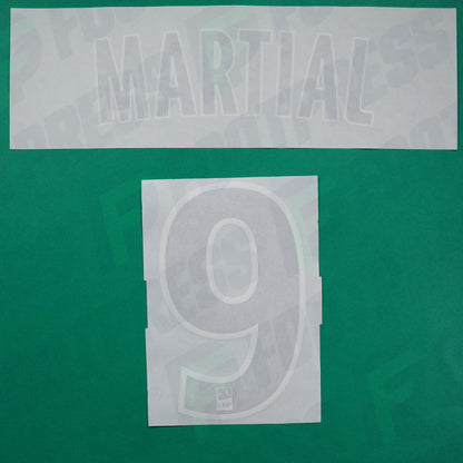 Flocage Officiel - AS Monaco, Martial, Home, 2015/2016, Noir/Blanc