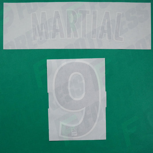 Flocage Officiel - AS Monaco, Martial, Home, 2015/2016, Noir/Blanc
